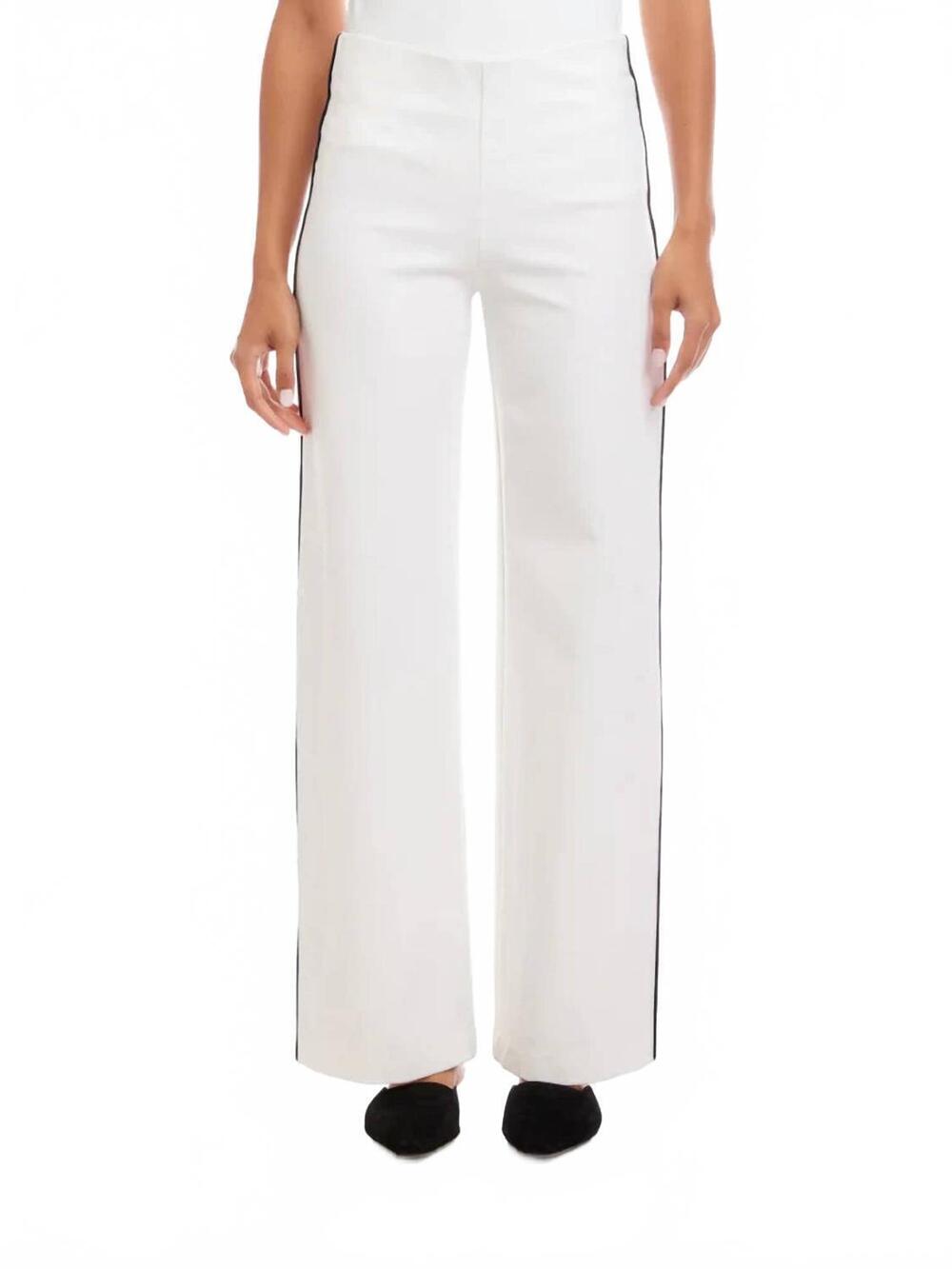 NEW KAREN KANE contrast pipe wide leg pant in white